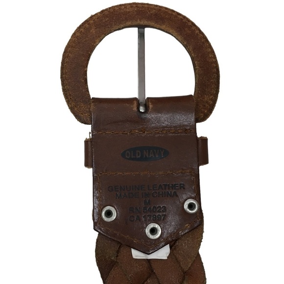 OLD NAVY Braided Leather Belt Stud Details Western Equestrian Rodeo Size Medium - Picture 4 of 15